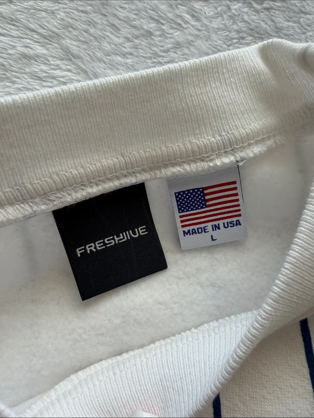 White Hard Times Pinstripe Crewneck Sweater